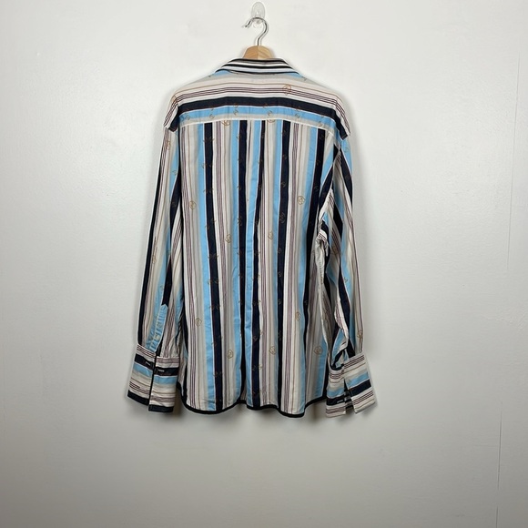 Phat Farm Button Down Shirt Mens 3XL Long Sleeve Multicolor Strip Front Pocket - Picture 5 of 10